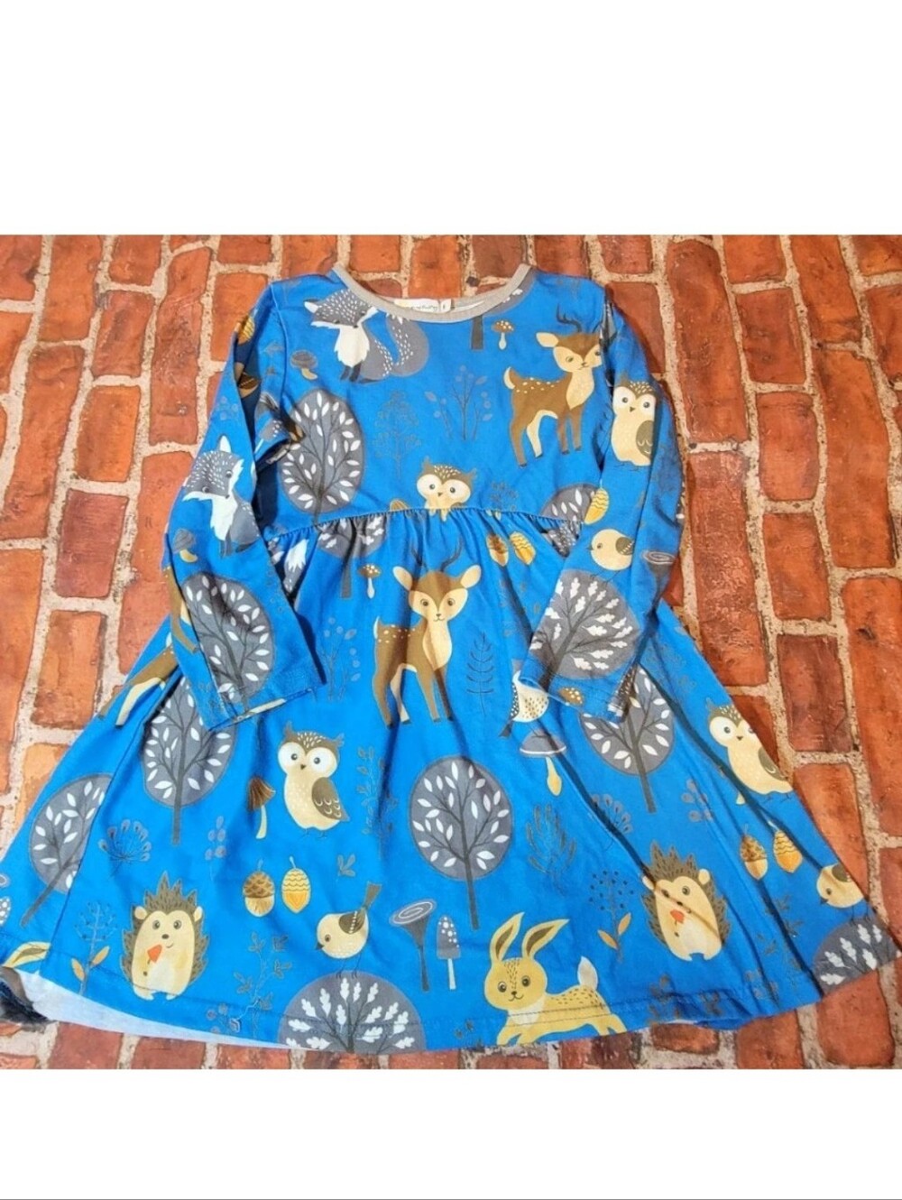 Sunshine Swing Girls Fall Dress Sz 6 Guc Deer Fox Owl